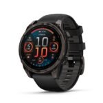 Garmin fēnix 8 Sapphire 47mm GPS Smartwatch, DLC Titanium, Black/Pebble Gray