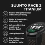 SUUNTO Race 2 GPS Sports Watch, 1.5" AMOLED, 115+ Sports Modes, Black Titanium - Image 3