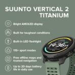 SUUNTO Vertical 2 GPS Sports Watch, 1.5" AMOLED, 115+ Sports Modes, Sage Titanium - Image 2