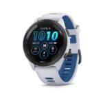 Garmin Forerunner 265 46mm Running GPS Smartwatch, Whitestone/Tidal Blue
