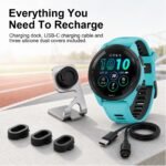 Garmin Forerunner 265 46mm GPS Running Smartwatch Bundle, AMOLED, Aqua/Black - Image 4