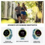 Garmin Forerunner 570 47mm GPS Running Smartwatch, Aluminum, Whitestone/Turquoise - Image 3